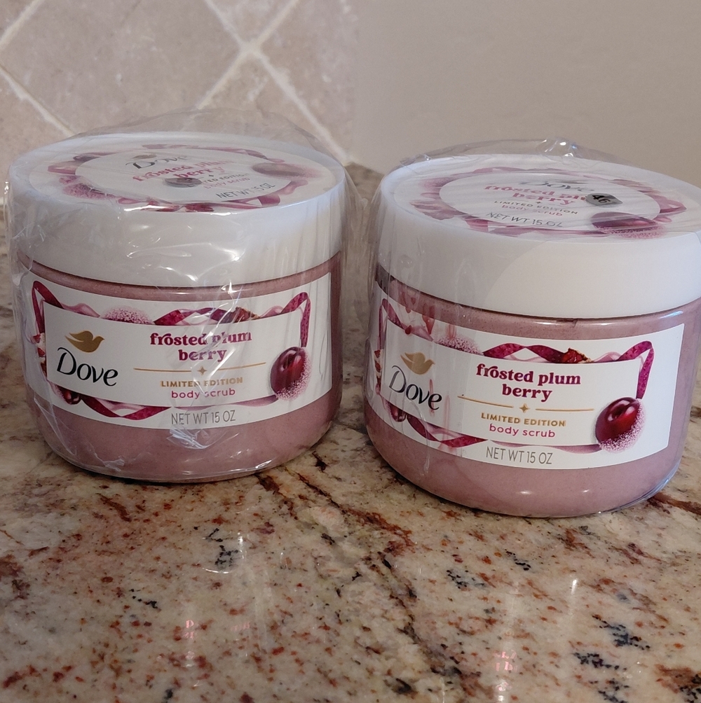 Dove Beauty Body Scrub Frosted Plum Berry 15oz Set Of Two